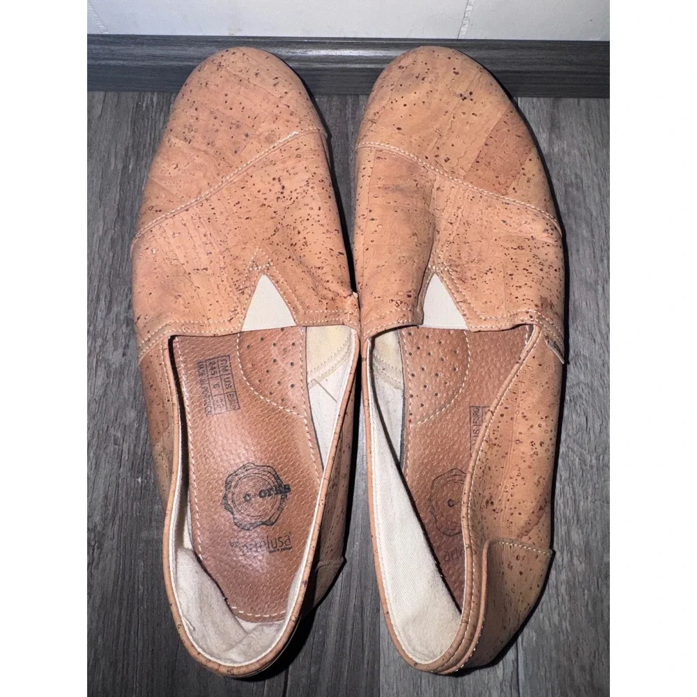 Artelusa C-Cork Natural Cork Slip On Alpargata Flats Tan size 6